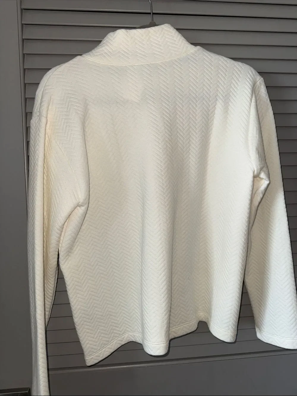 Women's Cream Mock Neck Button-Accent Sweater